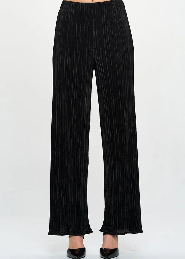 Vibrant Plisse Straight Leg Pants-Renee C.-Urbanheer