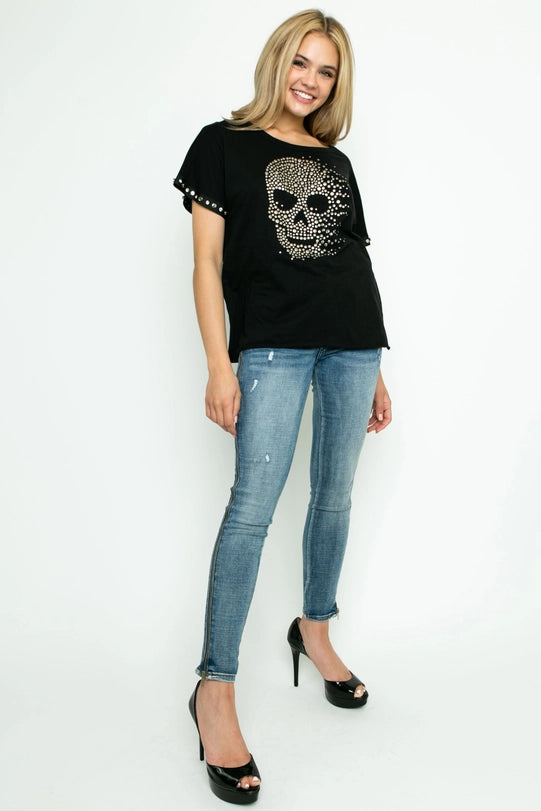 Short Sleeve Top with Skulls-Top-Vocal-Urbanheer