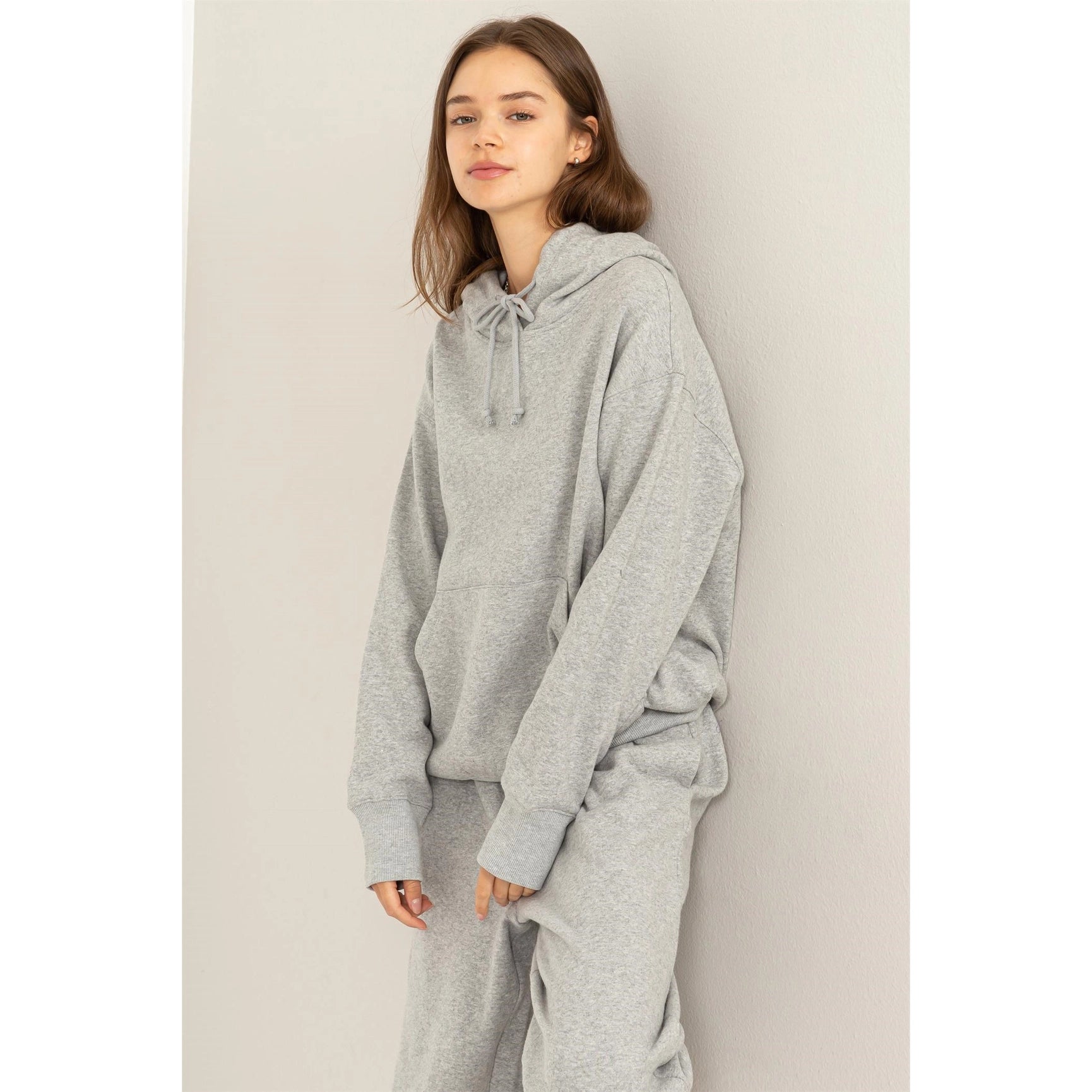 Weekend Chiller Drop Shoulder Oversized Hoodie - Grey-Clothing - Women-HYFVE-Urbanheer