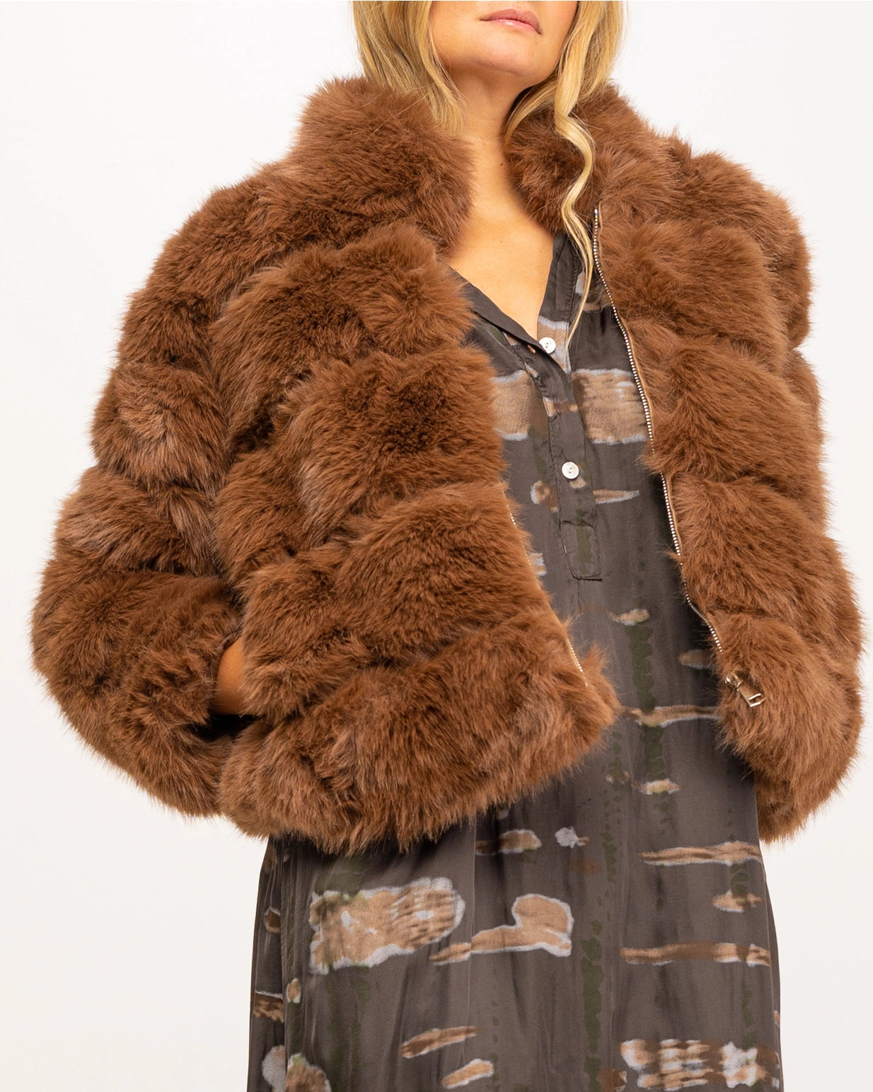 Fur Bomber Jacket-Clothing - Women-Tantra-Urbanheer