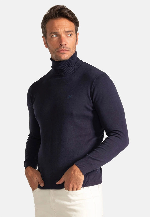 Navy Turtleneck Sweater-Sweater-Williot-Urbanheer