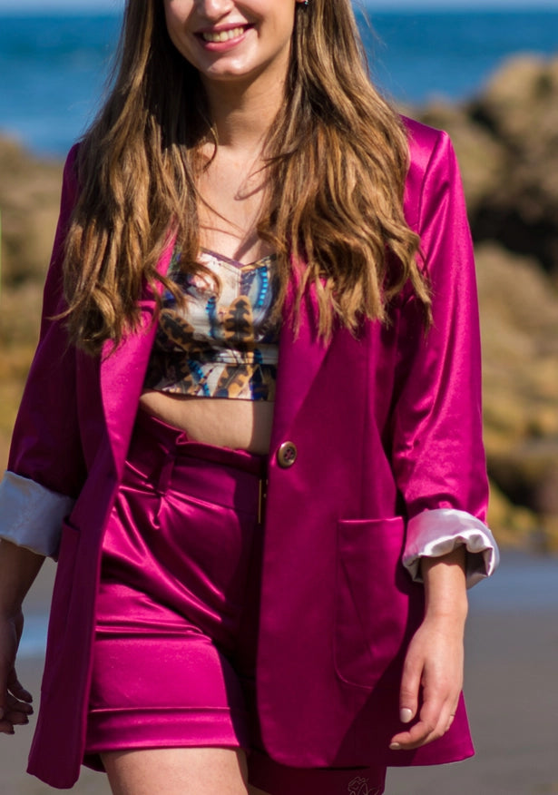 Urban Jacket And Shorts Suit-Jacket and Shorts Suit-Nereide Asturias-Raspberry-XS-Urbanheer