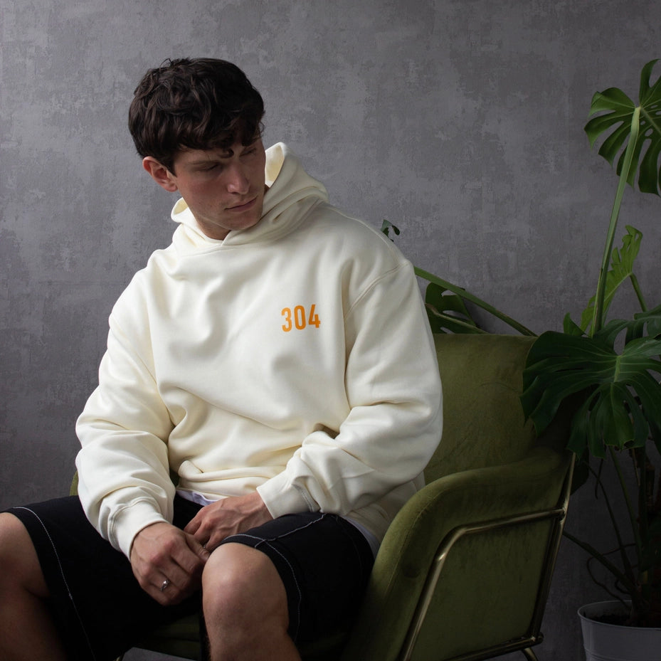 304 Mens Paradise Hoodie Ecru-304 Clothing-Urbanheer