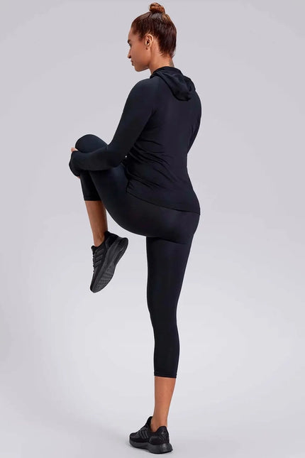 Female Cross X Seamless Hoodie - Black-Hoodie-HPE Activewear-Urbanheer