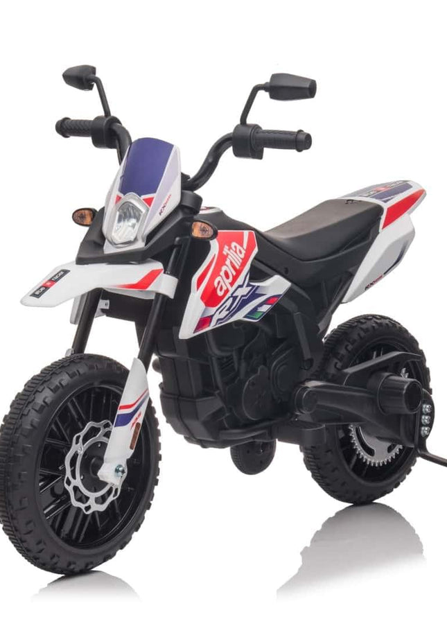 12V Aprilia Motorcycle 1 Seater Ride-On-Toys - Kids-Freddo Toys-White-Urbanheer