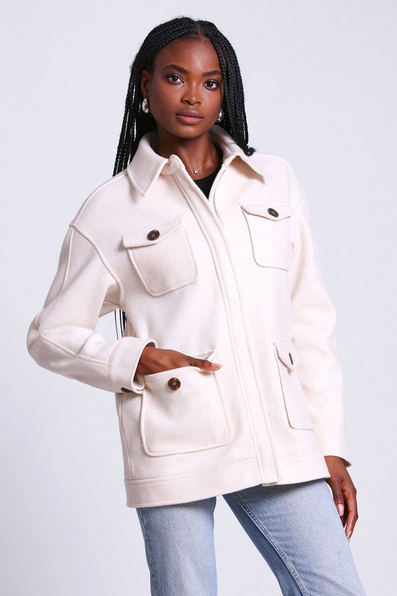 Relaxed Utility Shacket Ivory-Jacket-Avec Les Filles-Urbanheer