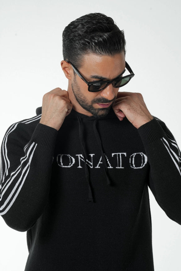 Black Hooded Sweatshirt-Sweatshirt-Donato-Urbanheer