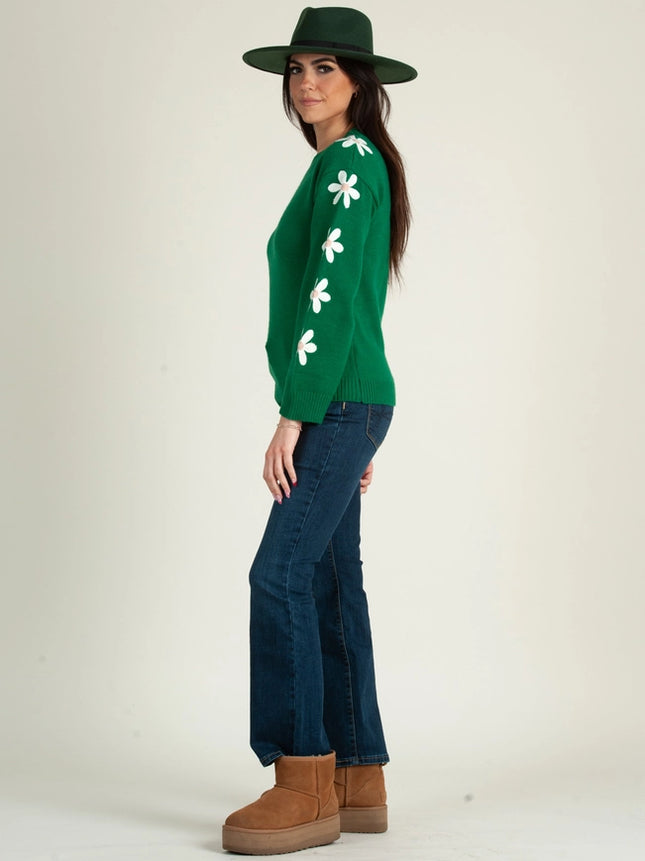 DAISY Love Sweater Top-Green-Sweater Top-Lucca Couture-Urbanheer