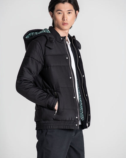 Padded Puffer With High Collar And Hood.-Coats & Jackets-JEF-Urbanheer