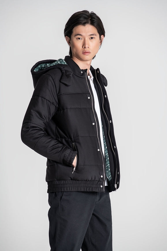 Padded Puffer With High Collar And Hood.-Coats & Jackets-JEF-Urbanheer