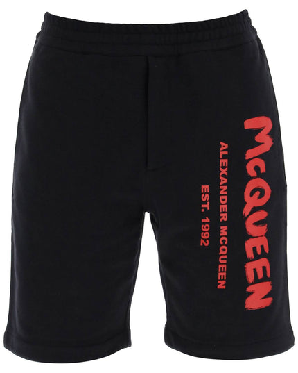 Alexander Mcqueen jersey graffiti sweatshorts