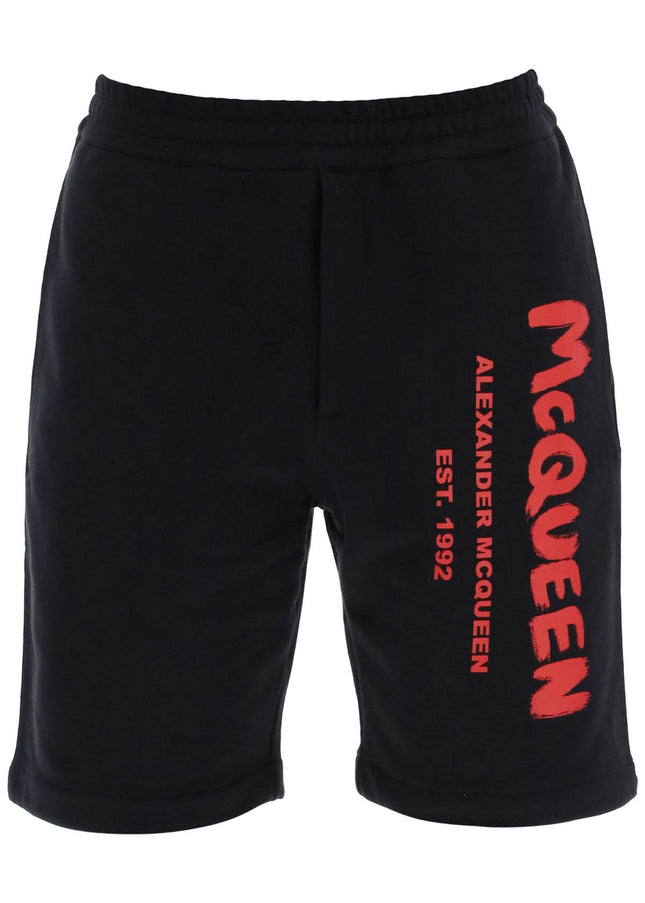 Alexander Mcqueen jersey graffiti sweatshorts