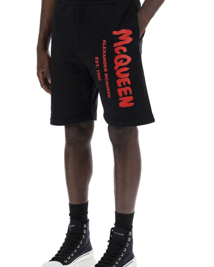 Alexander Mcqueen jersey graffiti sweatshorts