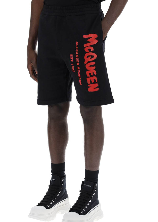 Alexander Mcqueen jersey graffiti sweatshorts