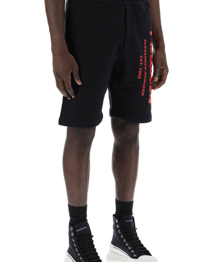 Alexander Mcqueen jersey graffiti sweatshorts