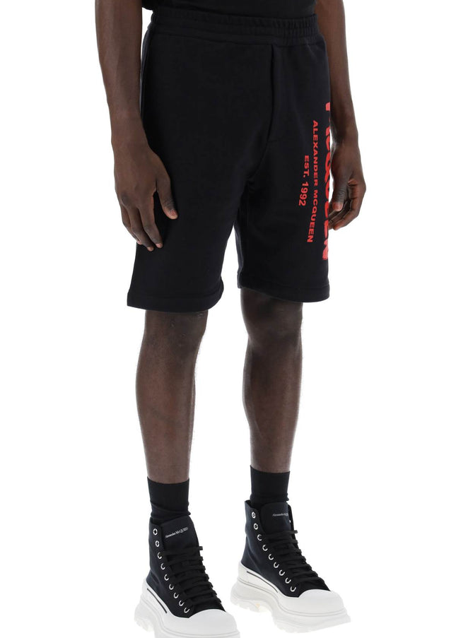 Alexander Mcqueen jersey graffiti sweatshorts