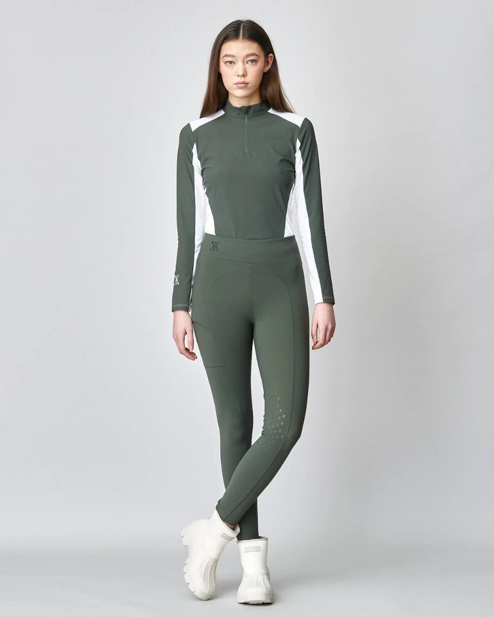 Compression Pull-On Riding Breeches Green-Breeches-Yagya-Urbanheer