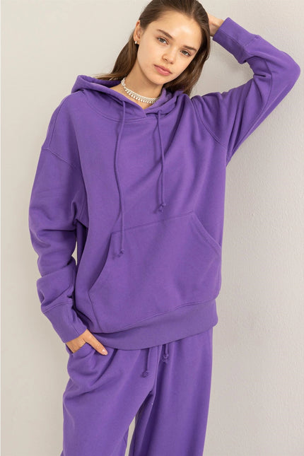 Weekend Chiller Drop Shoulder Oversized Hoodie - Wisteria-Clothing - Women-HYFVE-Wisteria-S-Urbanheer