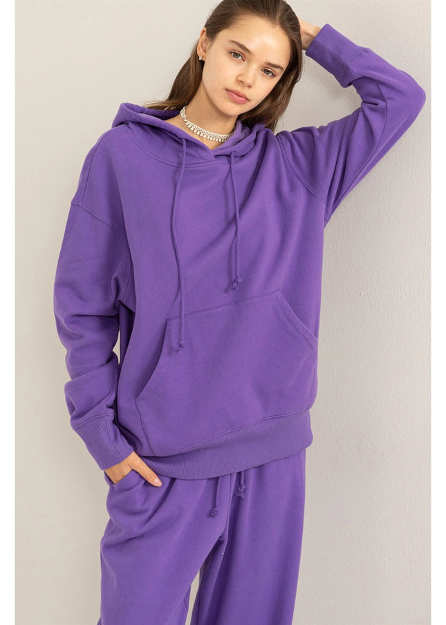 Weekend Chiller Drop Shoulder Oversized Hoodie - Wisteria-Clothing - Women-HYFVE-Wisteria-S-Urbanheer