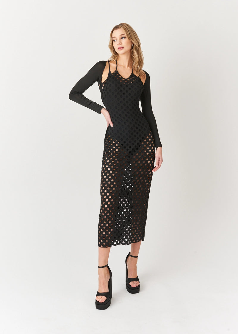 Simone Long Sleeve Halter Neck Maxi Dress-Clothing - Women-Amy Lynn-Urbanheer