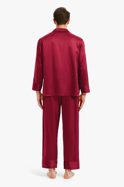 His & Hers Classic Silk Pajamas Claret-Pajamas-MommeSilk-Urbanheer