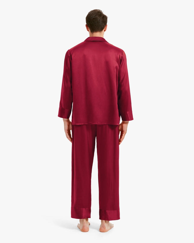 His & Hers Classic Silk Pajamas Claret-Pajamas-MommeSilk-Urbanheer