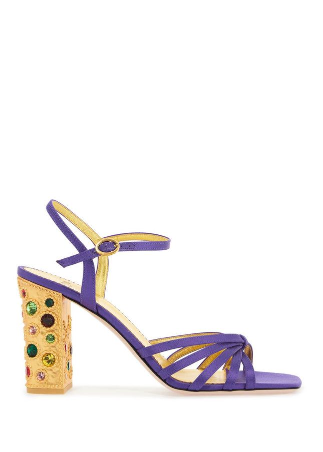 Valentino Garavani satin sandals with crystal embellishments -