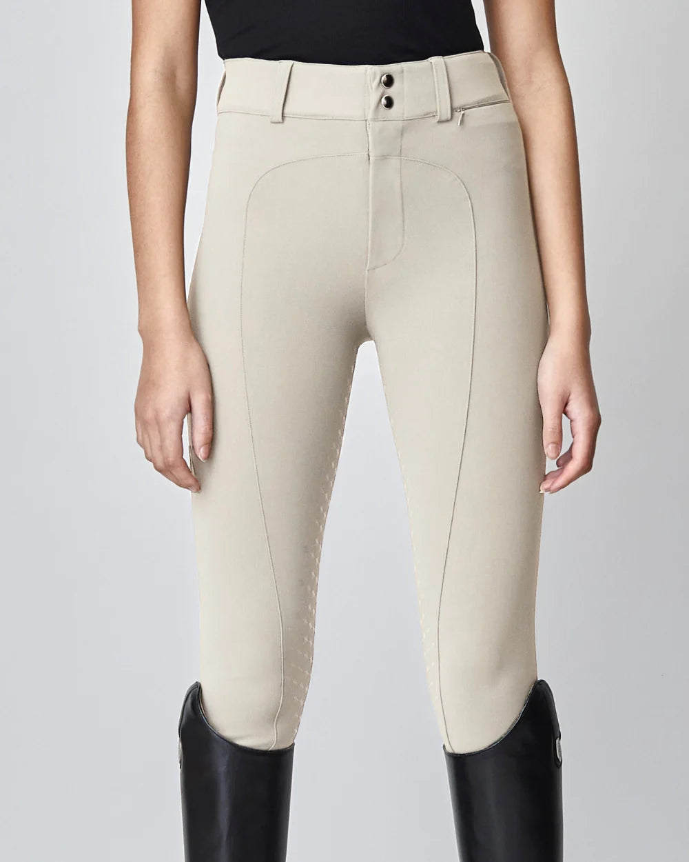 High-Rise Compression Breeches Tan-Breeches-Yagya-Urbanheer