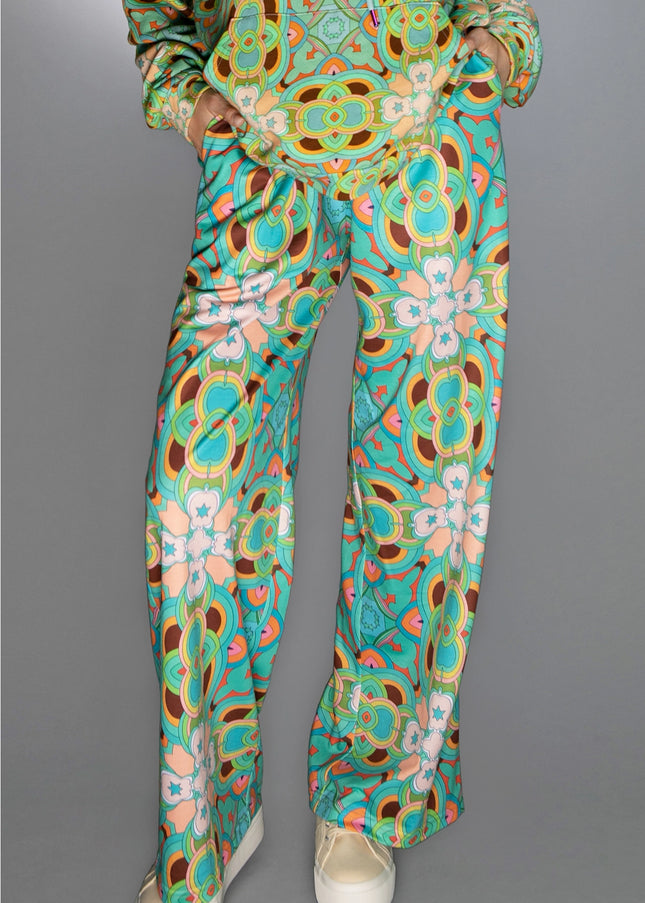 Luxuriously Soft Cotton Jersey Agua Psychedelic Sweatpants-Nuvula-Urbanheer