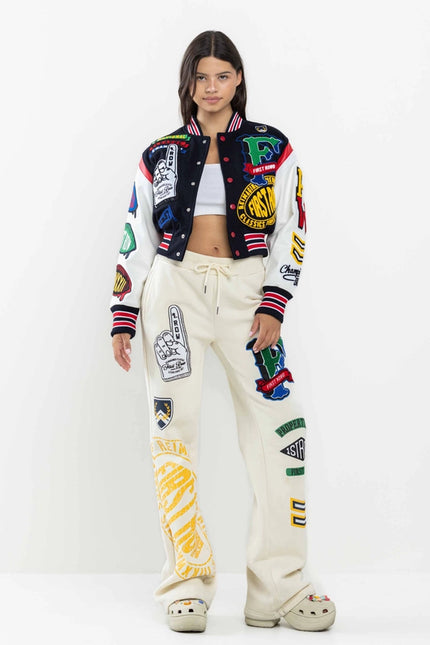 Championship Winner Cropped Varsity Jacket-Jacket-First Row-Urbanheer