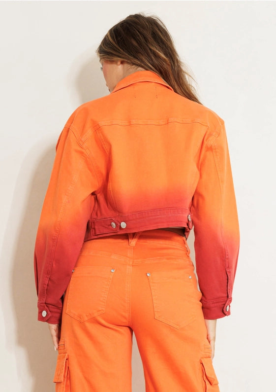 Color Palette Denim Jacket - Orange-Clothing - Women-Vibrant M.i.U-Urbanheer