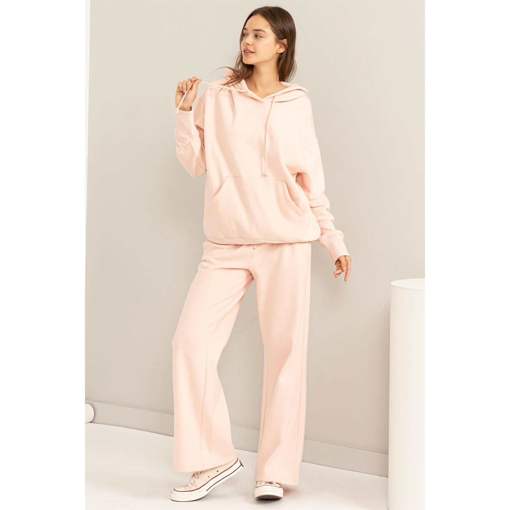 Weekend Chiller Drop Shoulder Oversized Hoodie - Pink-Clothing - Women-HYFVE-Urbanheer