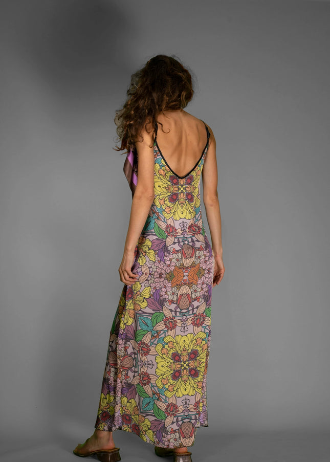 Golden Floral Slip Dress-Nuvula-Urbanheer