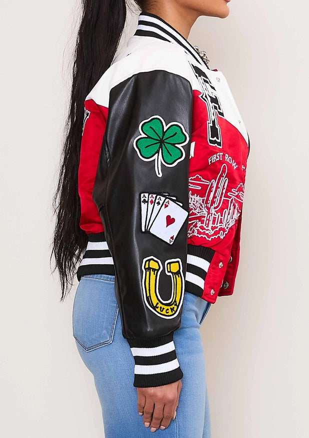 Get Lucky Varsity Jacket-Jacket-First Row-Urbanheer