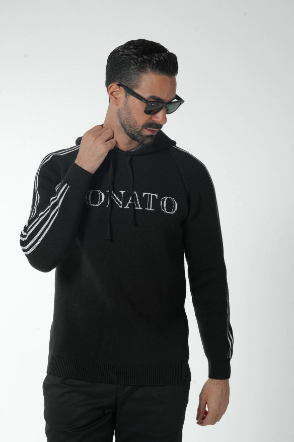 Black Hooded Sweatshirt-Sweatshirt-Donato-Urbanheer