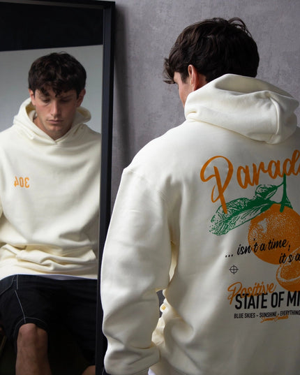 304 Mens Paradise Hoodie Ecru-304 Clothing-Urbanheer