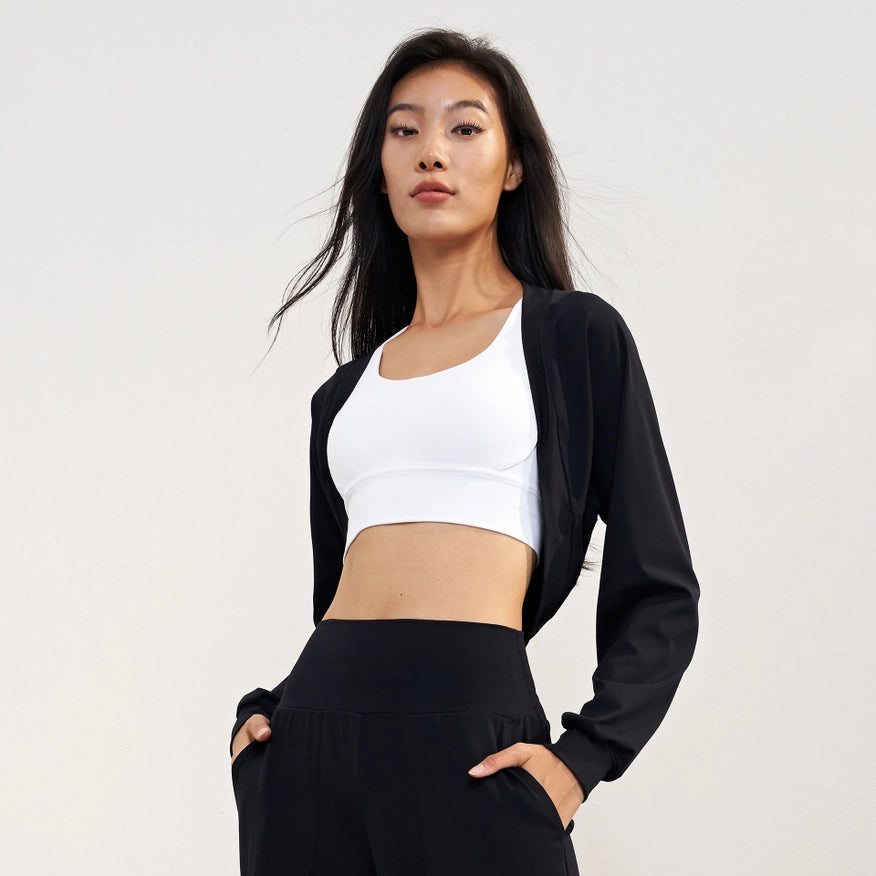 Omniflex Knitted Crop Cardigan Top Jacket Black-JACKET-91thelabel-S/M-Urbanheer