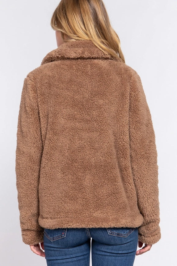 Faux Fur Sherpa Jacket Camel-Jacket-Blak Wardrob-Urbanheer