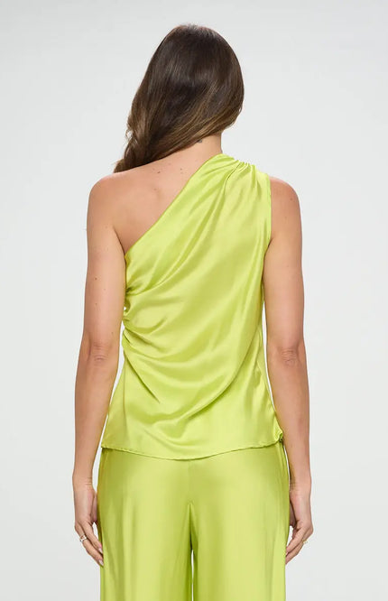 Silky Stretch Satin One Shoulder Ruched To-Renee C.-Urbanheer