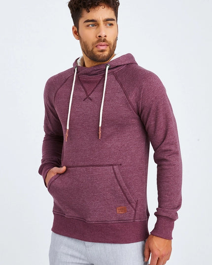 Men'S Hoodie Hood Bordeaux Melange-Hoodie-Leif Nelson GmbH-S-Urbanheer