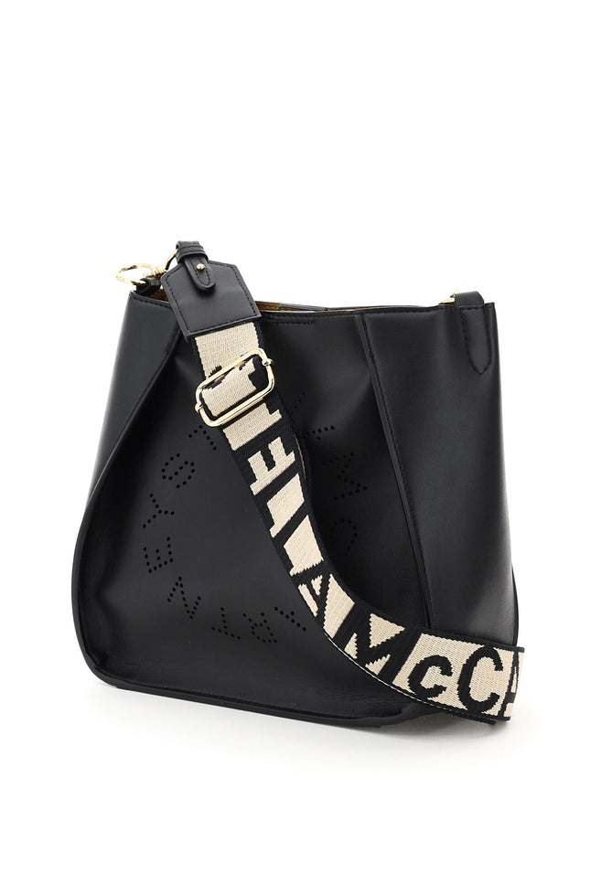 Stella Mccartney Crossbody Bag With Perforated Stella Logo Black-Stella McCartney-os-Urbanheer