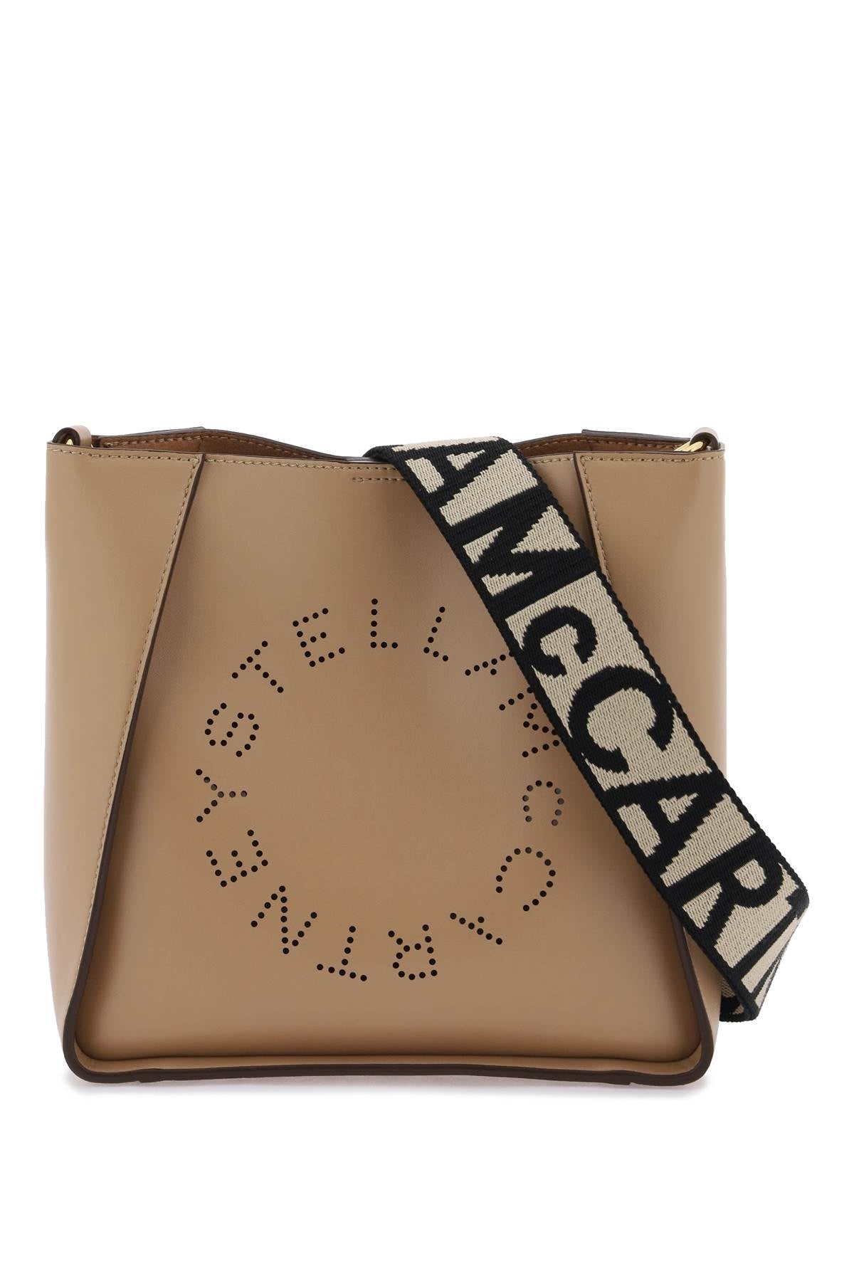 Stella Mccartney Crossbody Bag With Perforated Stella Logo Brown-Stella McCartney-os-Urbanheer