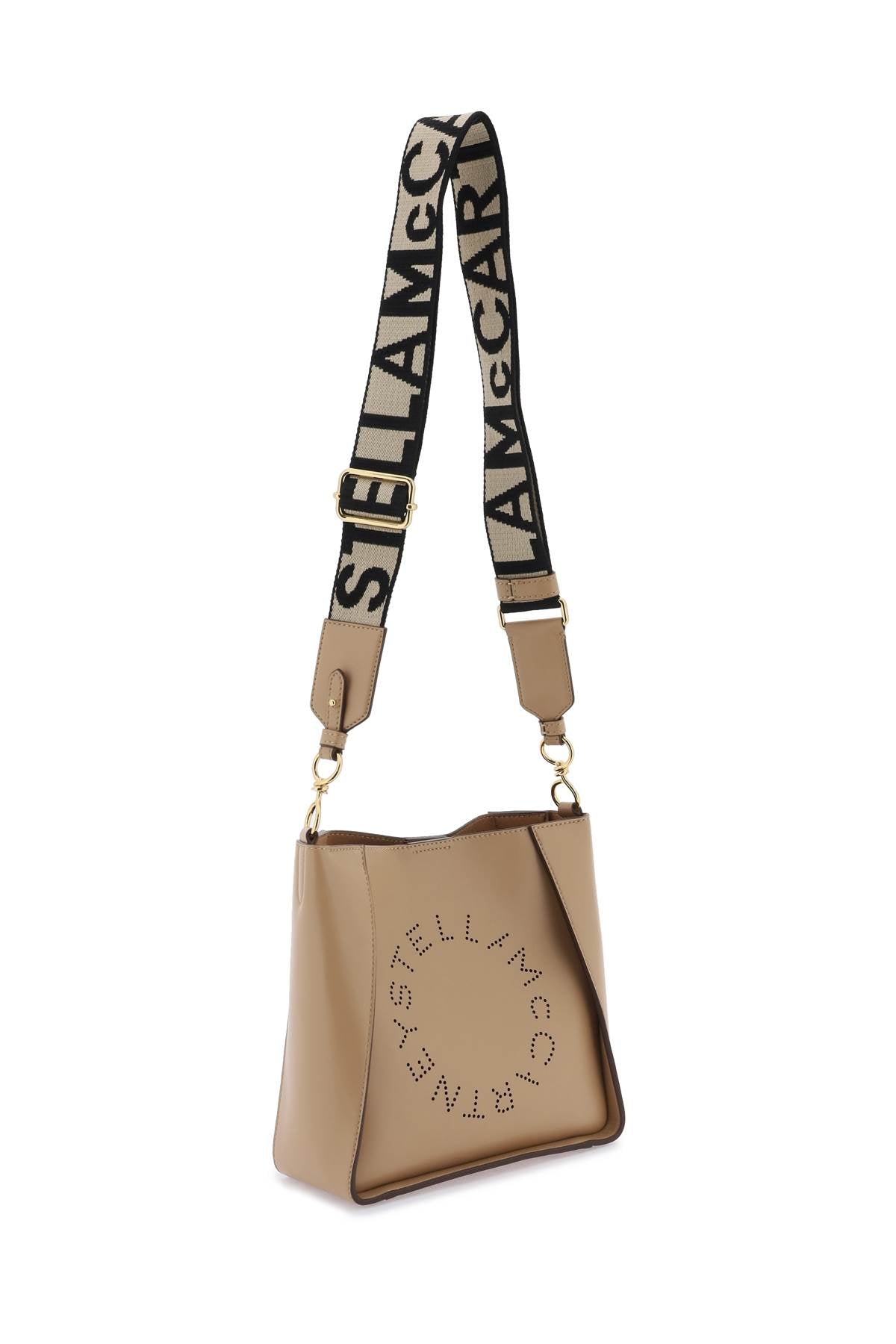 Stella Mccartney Crossbody Bag With Perforated Stella Logo Brown-Stella McCartney-os-Urbanheer