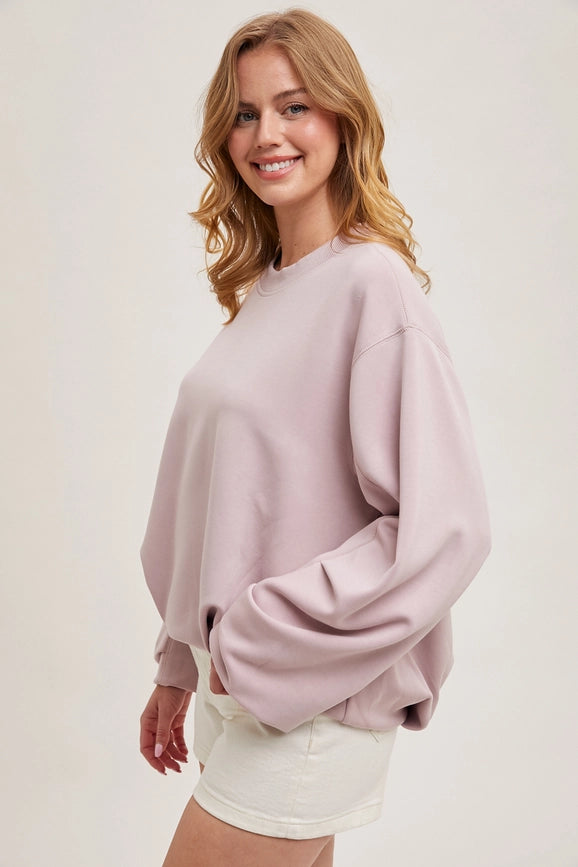 Softstreme Voluminous-Sleeve Pullover MAUVE