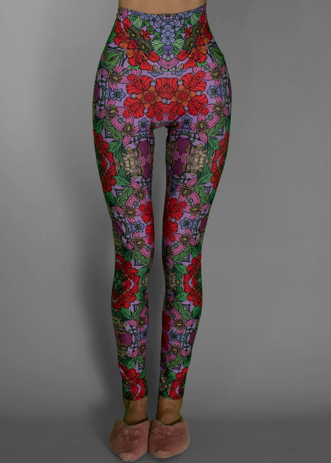 Botanic Illustrations Mystery Red Garden Women'S Leggings-Nuvula-Urbanheer