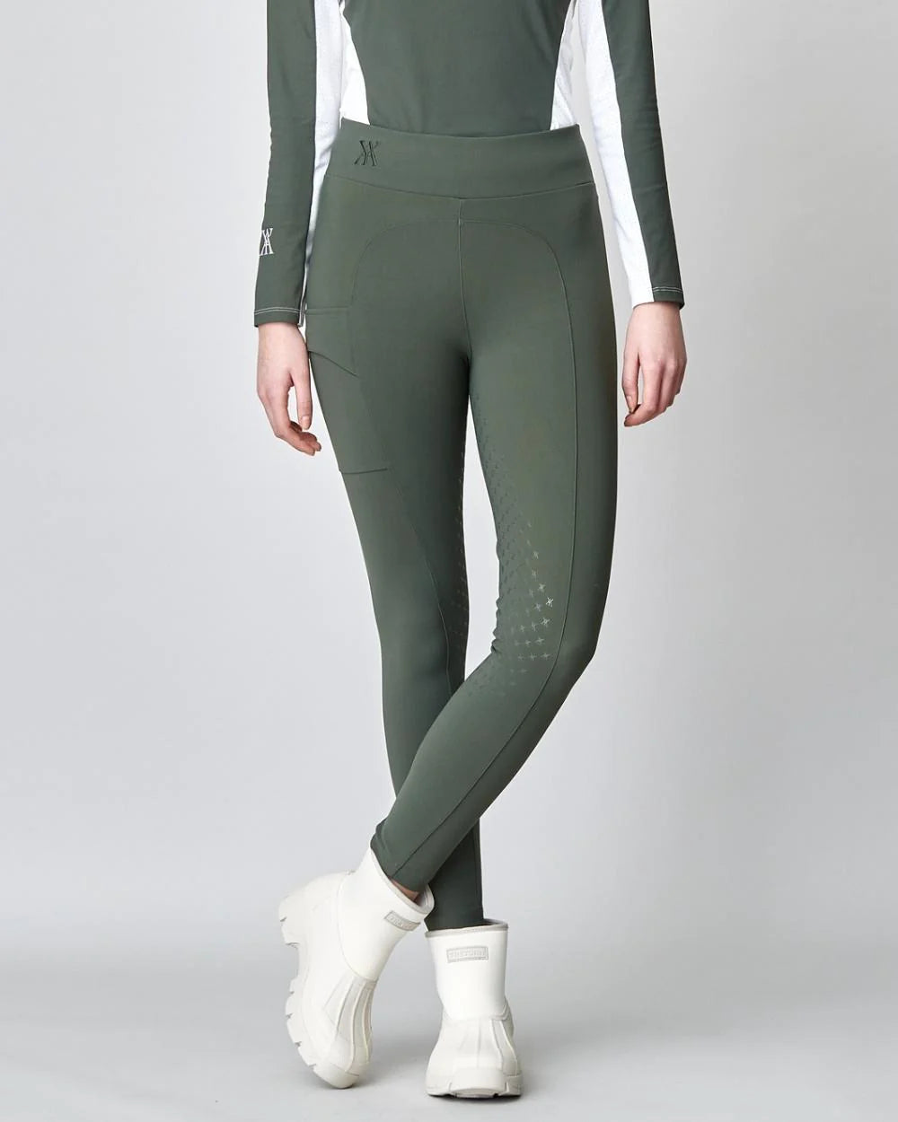 Compression Pull-On Riding Breeches Green-Breeches-Yagya-Urbanheer