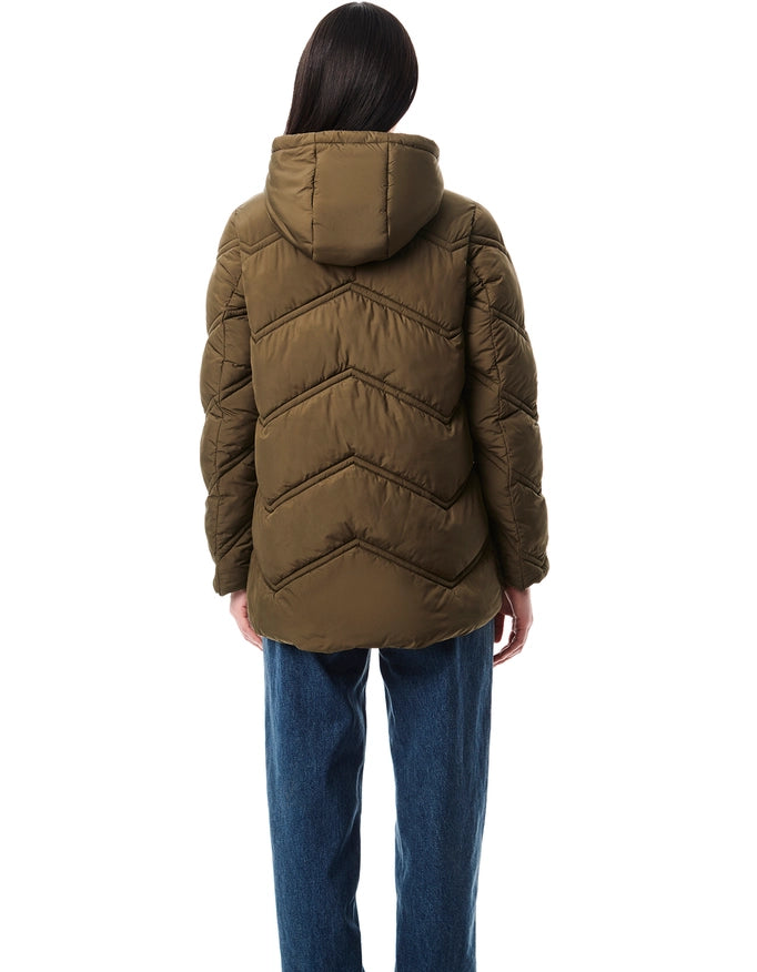 Chevron Quilt Hooded Puffer Olivia-Hooded Puffer-Bernardo-Urbanheer