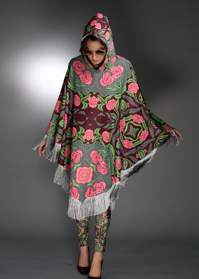 Floral-Printed Fabric Reversible Pink Rosses Floral Cape-Nuvula-Urbanheer