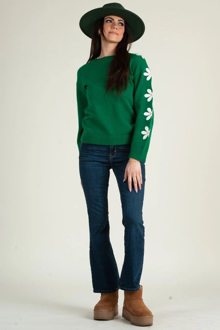 DAISY Love Sweater Top-Green-Sweater Top-Lucca Couture-XS-Urbanheer