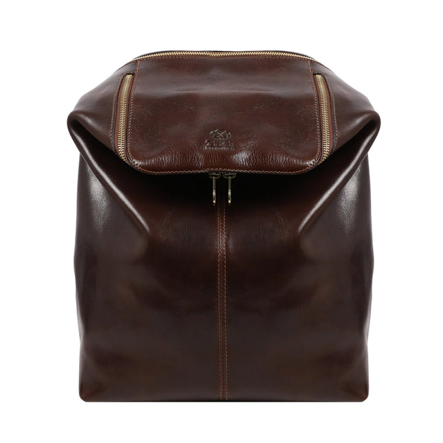 Brown Leather Backpack - A Bend in the River Brown